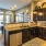 a kitchen with a large countertop